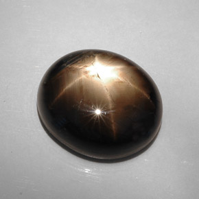 Zafiro estrella Negro natural de 22.73 ct, Corte Óvalo, Opaco