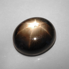 Zafiro estrella Negro natural de 22.73 ct, Corte Óvalo, Opaco