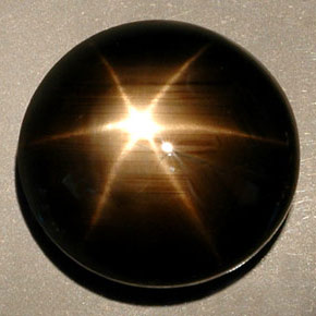 Zafiro estrella negro natural de 36,25 ct, corte redondo, opaco