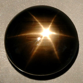 Zafiro estrella negro natural de 36,25 ct, corte redondo, opaco