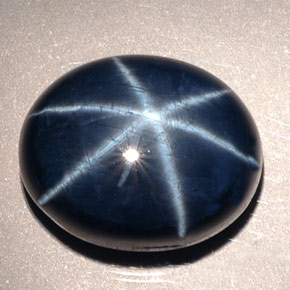 Zafiro estrella azul natural de 19,63 ct, corte óvalo, opaco