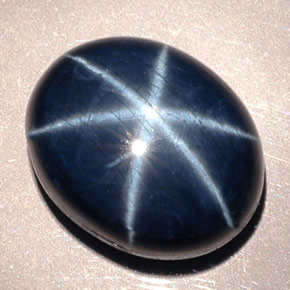 Zafiro estrella azul natural de 19,63 ct, corte óvalo, opaco