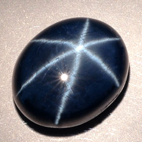 Zafiro estrella azul natural de 19,63 ct, corte óvalo, opaco