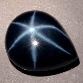 Zafiro estrella Azul natural de 13.68 ct, En forma de pera, Opaco