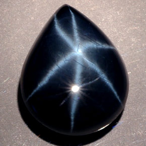 Zafiro estrella Azul natural de 13.68 ct, En forma de pera, Opaco
