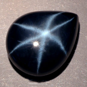 Zafiro estrella Azul natural de 13.68 ct, En forma de pera, Opaco