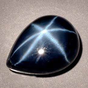 Zafiro estrella azul natural de 8,38 ct, en forma de pera, opaco