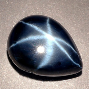 Zafiro estrella azul natural de 8,38 ct, en forma de pera, opaco