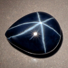 Zafiro estrella azul natural de 7,89 ct, en forma de pera, opaco