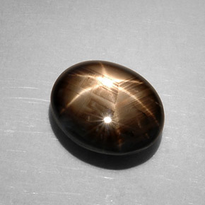 Zafiro estrella negro natural de 7,59 ct, corte óvalo, opaco