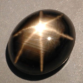 Zafiro estrella negro natural de 10,00 ct, corte óvalo, opaco