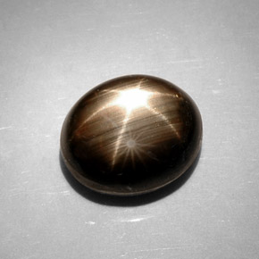 Zafiro estrella negro natural de 11,17 ct, corte óvalo, opaco