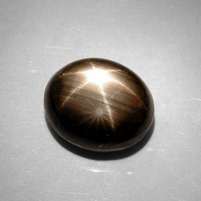 Zafiro estrella negro natural de 11,17 ct, corte óvalo, opaco
