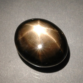 Zafiro estrella negro natural de 8,56 ct, corte óvalo, opaco