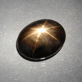 Zafiro estrella negro natural de 6,63 ct, corte óvalo, opaco