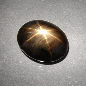 Zafiro estrella negro natural de 6,63 ct, corte óvalo, opaco