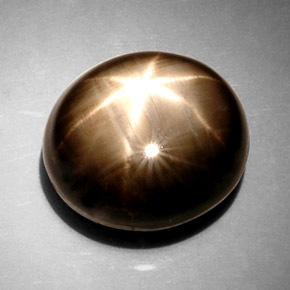 Zafiro estrella negro natural de 15,19 ct, corte óvalo, opaco