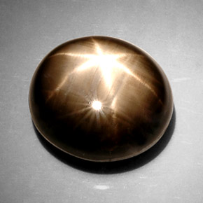 Zafiro estrella negro natural de 15,19 ct, corte óvalo, opaco