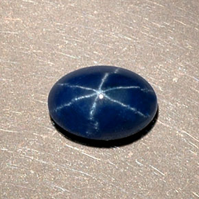 Zafiro estrella Azul natural de 1.15 ct, Corte Óvalo, Opaco