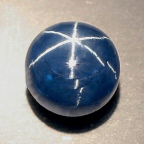 Zafiro estrella azul natural de 4,18 ct, transparente, transparente / translúcido