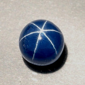 Zafiro estrella azul natural de 1,89 ct, corte redondo, opaco