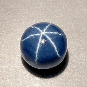 Zafiro estrella azul natural de 1,92 ct, corte redondo, opaco