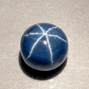 Zafiro estrella azul natural de 1,92 ct, corte redondo, opaco