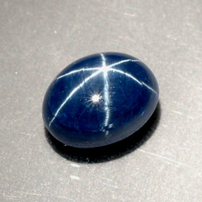 Zafiro estrella azul natural de 2,86 ct, corte óvalo, opaco