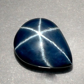 Zafiro estrella azul natural de 2,53 ct, en forma de pera, opaco