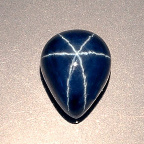 Zafiro estrella Azul natural de 2.80 ct, En forma de pera, Opaco