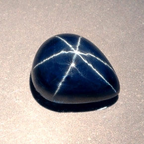Zafiro estrella Azul natural de 2.80 ct, En forma de pera, Opaco