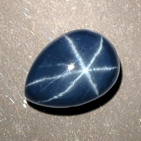 Zafiro estrella azul natural de 1,93 ct, en forma de pera, opaco
