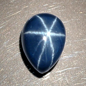 Zafiro estrella azul natural de 1,93 ct, en forma de pera, opaco