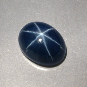 Zafiro estrella azul natural de 2,52 ct, corte óvalo, opaco