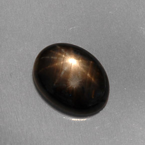Zafiro estrella negro natural de 1,59 ct, corte óvalo, translúcido