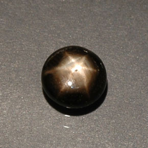 Zafiro estrella negro natural de 0,60 ct, corte redondo, opaco