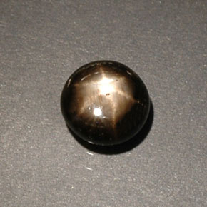 Zafiro estrella negro natural de 0,60 ct, corte redondo, opaco