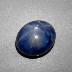 Zafiro estrella Azul natural de 5.38 ct, Corte Óvalo, Opaco