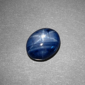 Zafiro estrella azul natural de 3,71 ct, corte óvalo, opaco