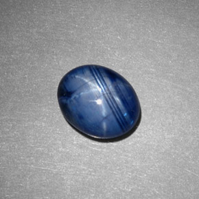 Zafiro estrella azul natural de 3,71 ct, corte óvalo, opaco