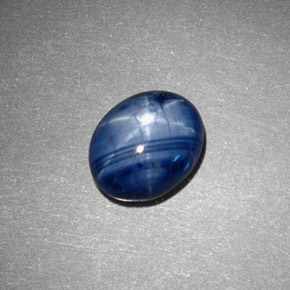 Zafiro estrella azul natural de 3,71 ct, corte óvalo, opaco