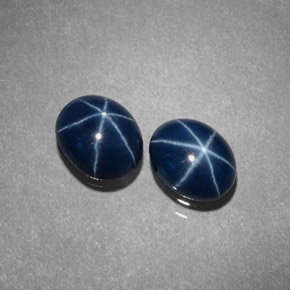 Gemas de Zafiro estrella Azul natural de  ct, Corte Óvalo, Opaco