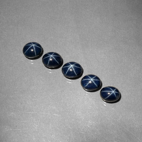 Gemas de Zafiro estrella Azul oscuro natural de  ct, Corte Óvalo, Opaco