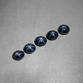 Gemas de Zafiro estrella Azul oscuro natural de  ct, Corte Óvalo, Opaco