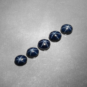 Gemas de Zafiro estrella Azul oscuro natural de  ct, Corte Óvalo, Opaco
