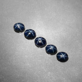 Gemas de Zafiro estrella Azul oscuro natural de  ct, Corte Óvalo, Opaco