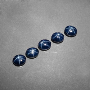 Gemas de Zafiro estrella Azul oscuro natural de  ct, Corte Óvalo, Opaco