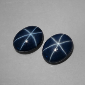 Gemas de zafiro estrella azul natural de  ct, corte óvalo, opaco