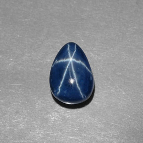 Zafiro estrella azul natural de 2,45 ct, en forma de pera, opaco