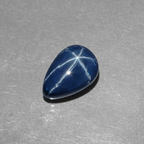 Zafiro estrella azul natural de 2,45 ct, en forma de pera, opaco